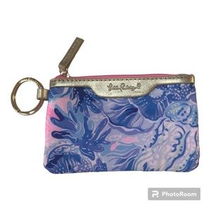 Lilly Pulitzer Shade Seekers Zip ID Case Keychain Wallet - Cute & Convenient!